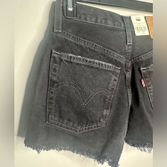 Levi’s 501 Original Fit High Rise Distressed Shorts Sz 24 - Picture 9 of 11